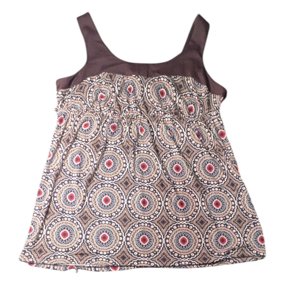 Faded Glory Woman's Sleeveless Top Size 1X 16w Geometric Circle Design